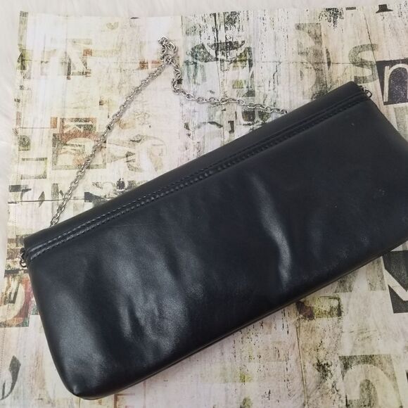 ICING BLACK CLUTCH BAG WITH CHAIN STRAP - Picture 2 of 10